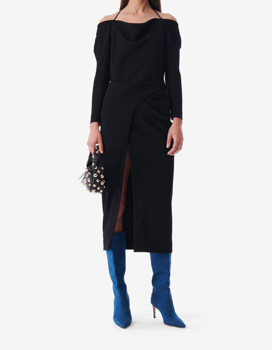 WRAP MIDI SKIRT