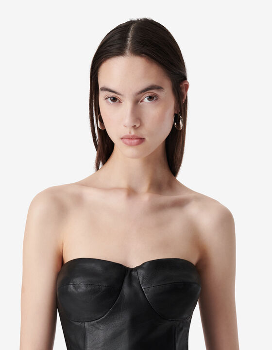 STRAPLESS LEATHER DRESS