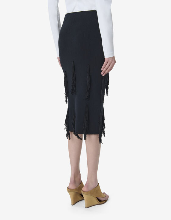 FRINGED MIDI SKIRT