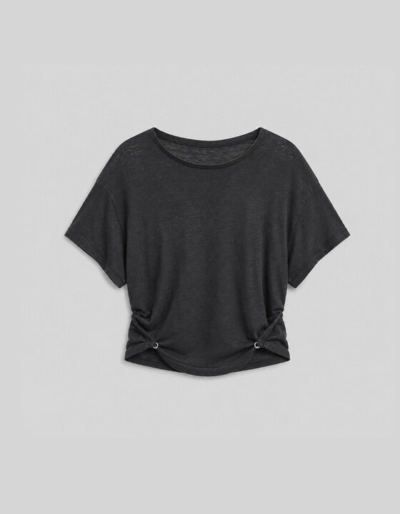 OPEN-BACK LINEN T-SHIRT