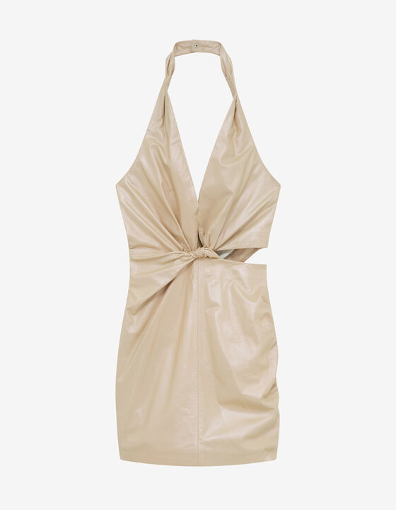 ROBE EN CUIR &Agrave; ENCOLURE