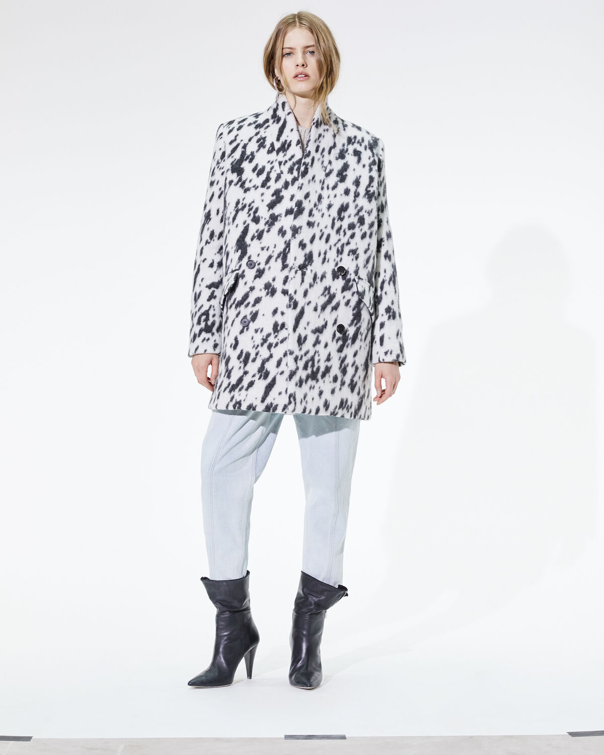 Rimona Coat Black And White by IRO Paris