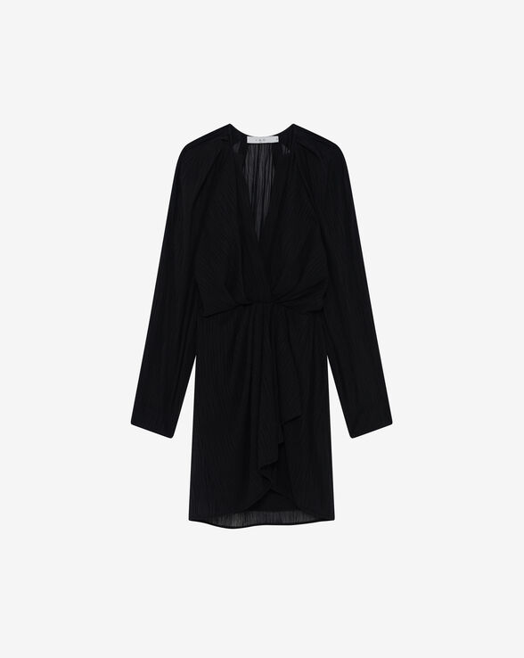 ALVINA SHORT V-NECK DRESS WITH RUFFLES