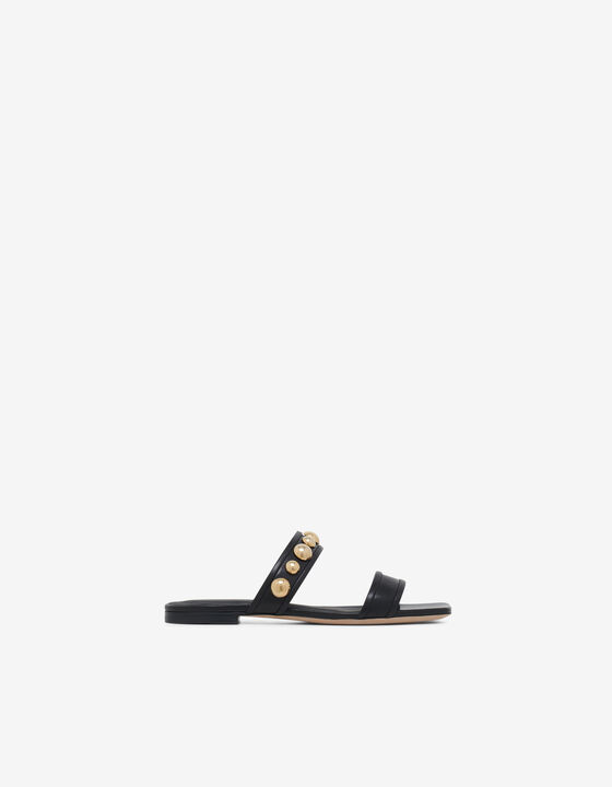 FLAT LEATHER MULES