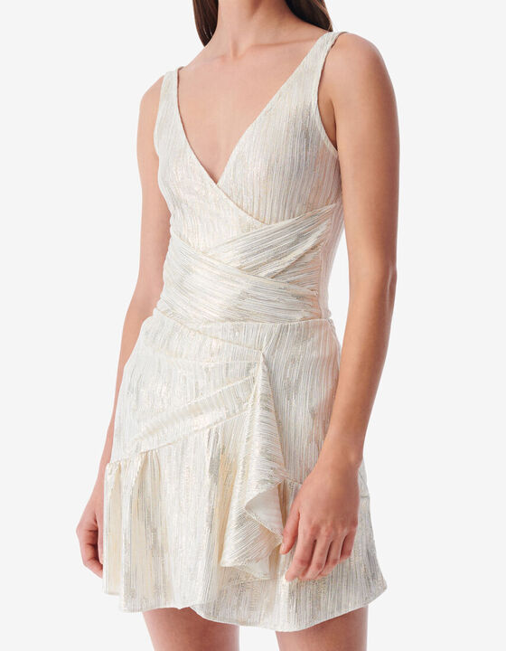 V-NECK LUREX JERSEY TOP