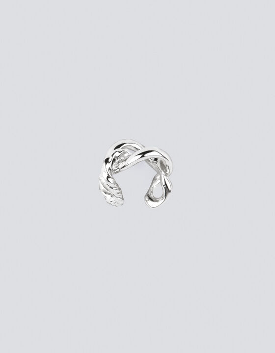 AHO SILVER-TONED EAR CUFF