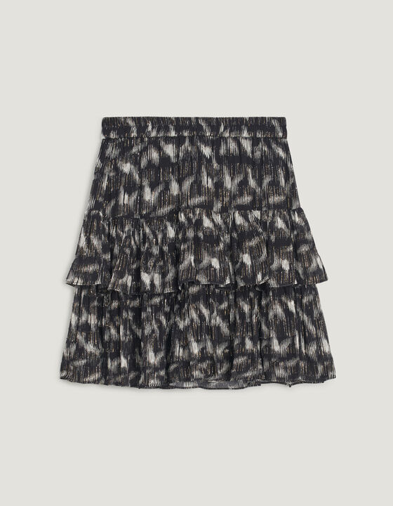 TYGASA PRINTED RUFFLE MINI SKIRT