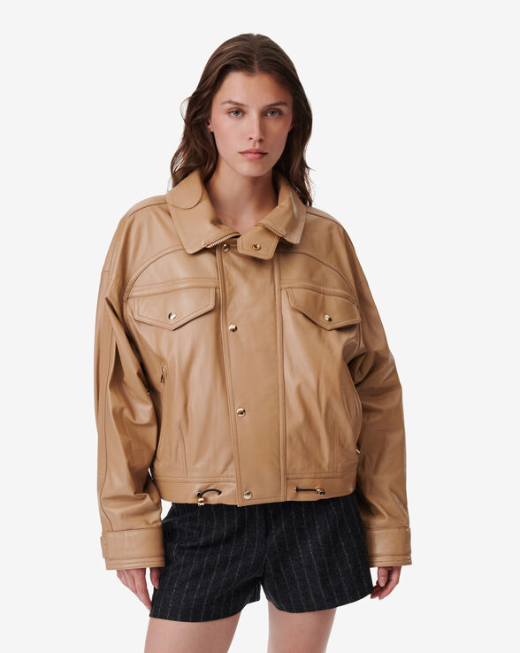 VESTE COL MONTANT EN CUIR ADAHI