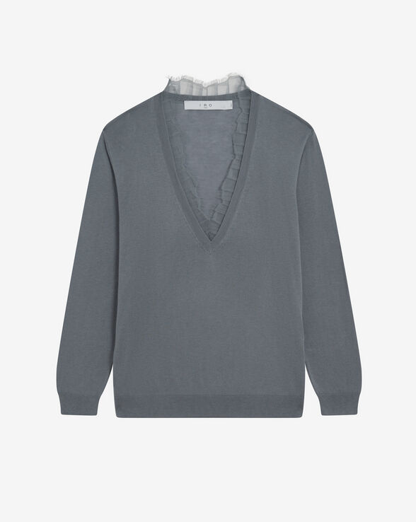 JAYDEN LACE V-NECK SWEATER