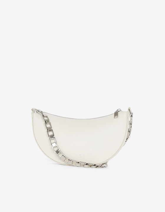 ARC CLUTCH LEATHER BAG WITH CHAIN