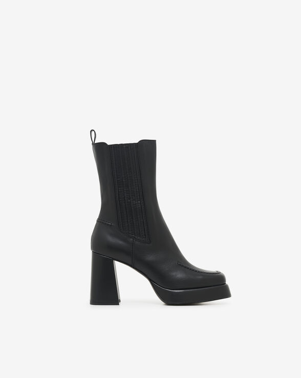 DONA LEATHER PLATFORM ANKLE BOOTS