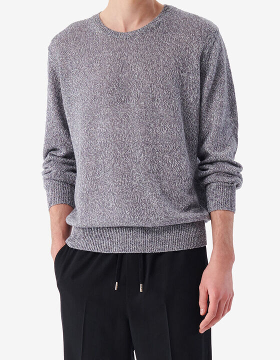 ROUND-NECK LINEN-BLEND SWEATER