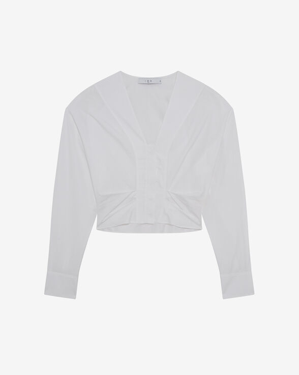 CHEMISE À FRONCES COL V LEANEL