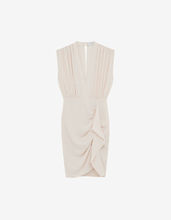 DRAPED V-NECK MINI DRESS