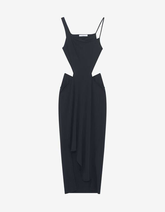 SQUARE-NECK LONG DRESS
