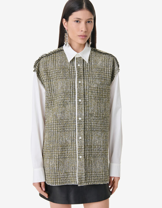 TWEED BI-MATERIAL SHIRT