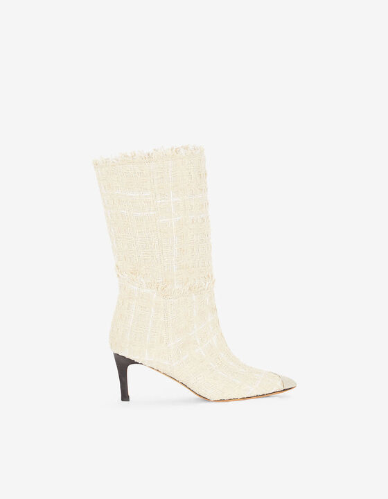 TWEED JACQUARD ANKLE BOOTS