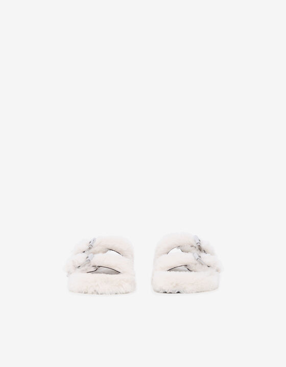 BILLIE SHEARLING FLAT MULES