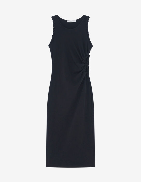 CUT-OUT JERSEY MIDI DRESS