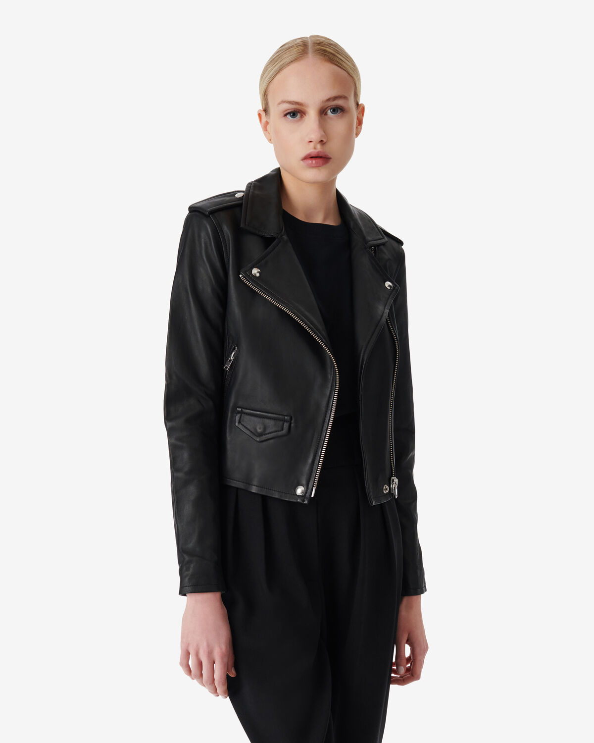 Ashville Leather Jacket Black by IRO Paris | Coshio Online Shop