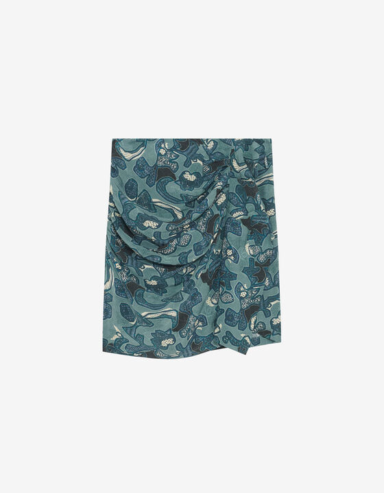 PRINTED GATHERED SKIRT