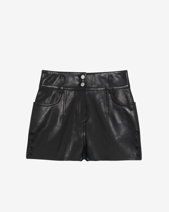 ADIL EMBROIDERED LEATHER SHORTS