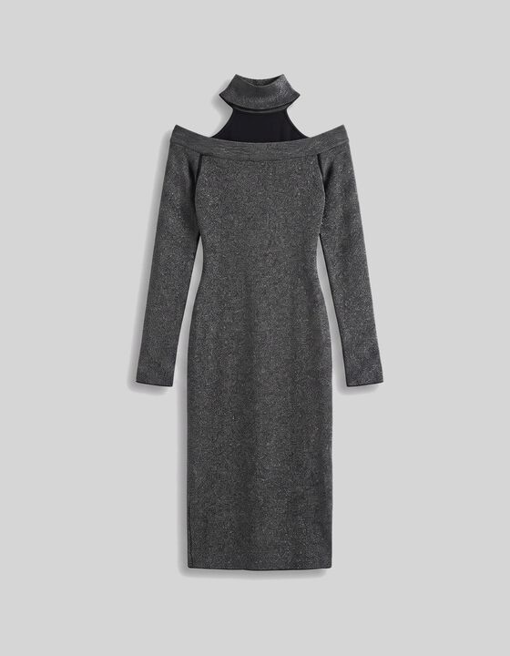 ROBE MIDI EN MAILLE LUREX
