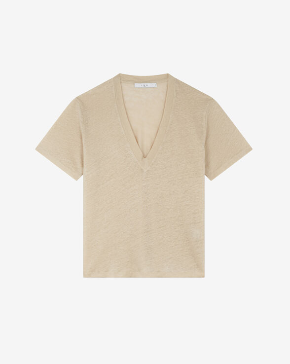 T-SHIRT EN LIN COL V JEYLA