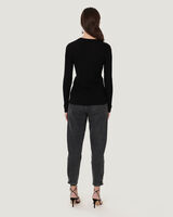 ELAKIS RIBBED V NECK SWEATER image number null