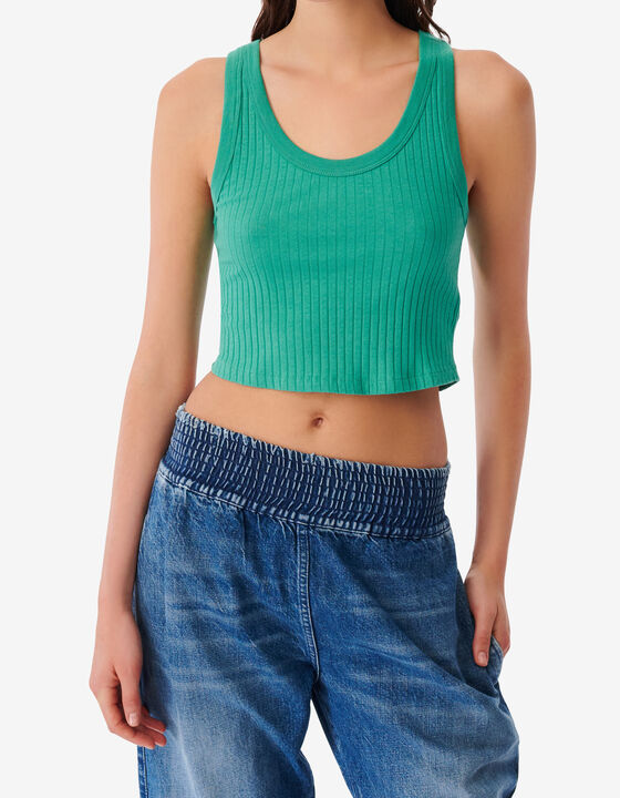 CROPPED RIBBED TANK TOP