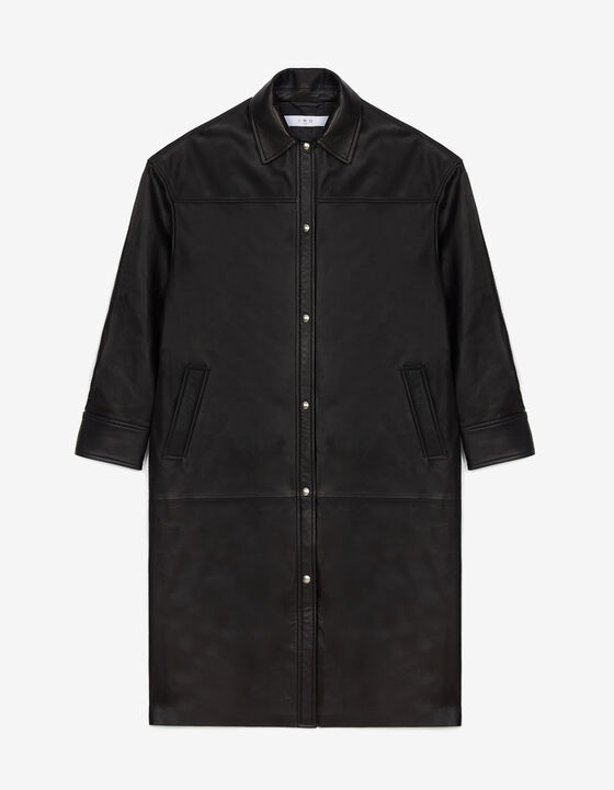 RAJAN LONG LEATHER COAT