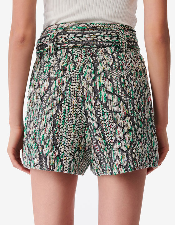 SHORT CEINTUR&Eacute; EN TWEED