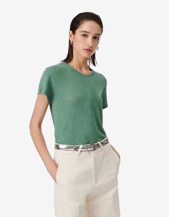 ROUND-NECK LINEN T-SHIRT