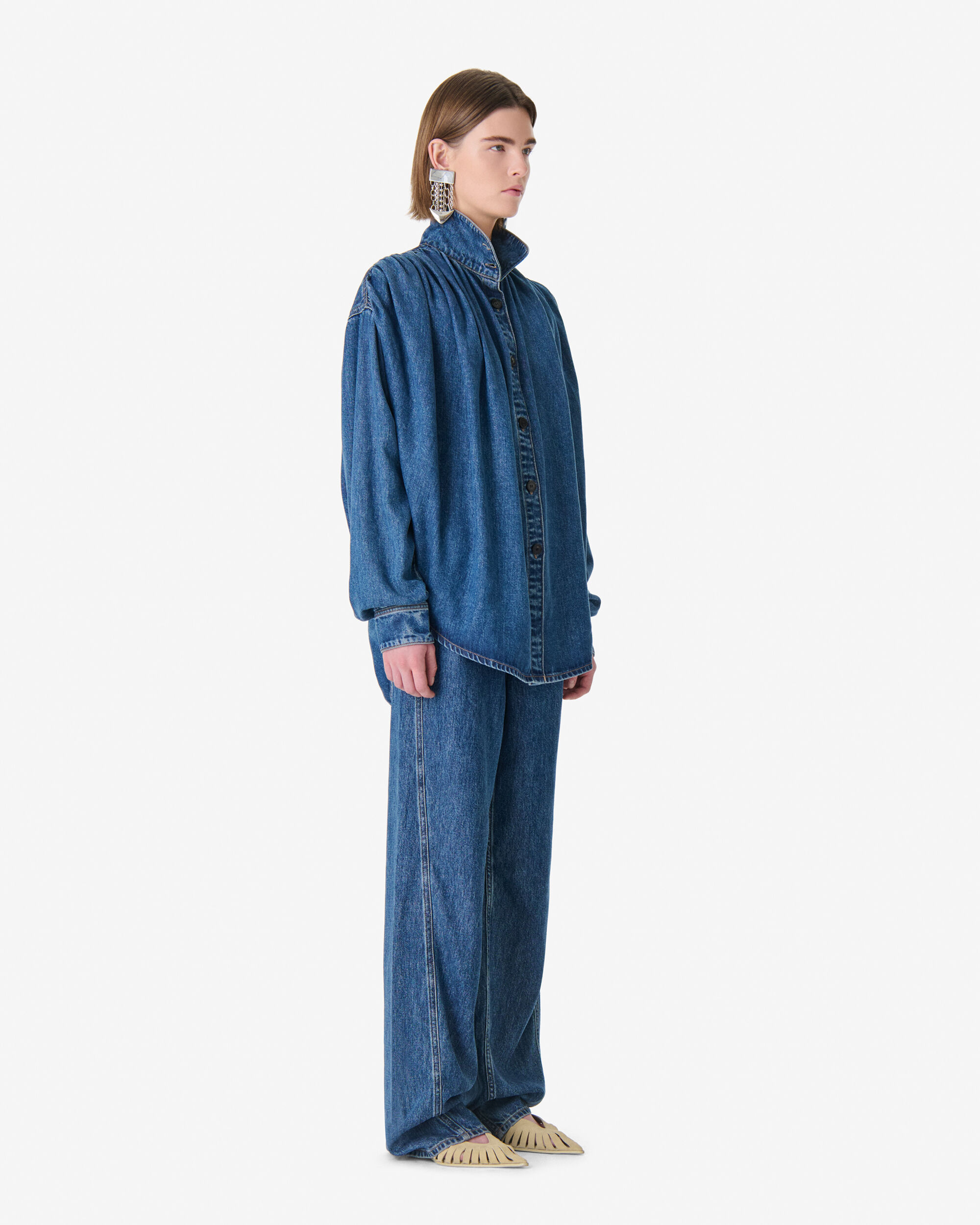 JULIE women blue tencel fluid denim shirt | IRO