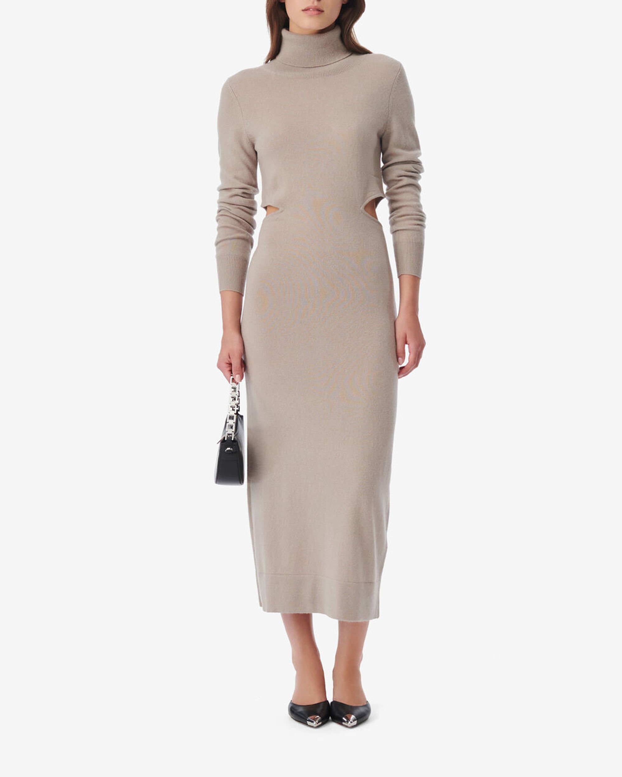 ISAO CASHMERE TURTLENECK DRESS
