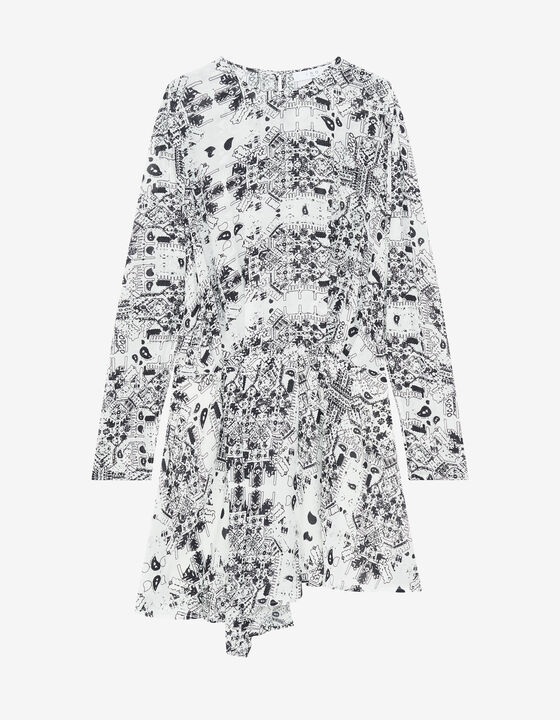 ROBE COURTE IMPRIM&Eacute;E &Agrave; D&Eacute;COUPES
