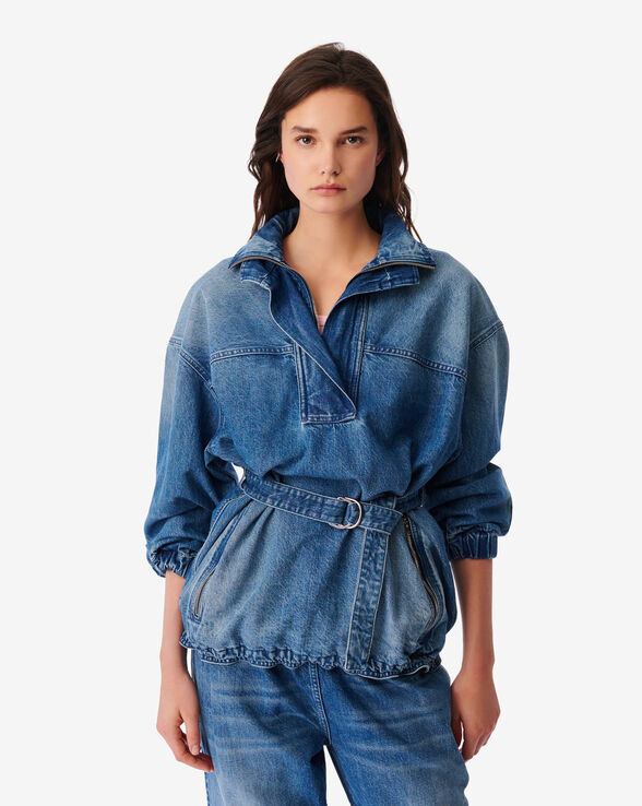 ASYA STAND-UP COLLAR JEAN JACKET