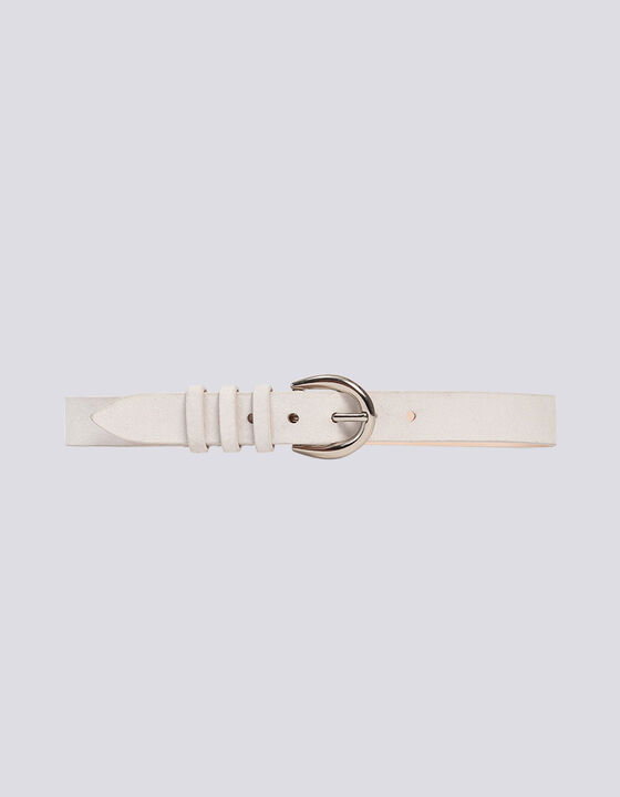 PITA CLASSIC SILVER BUCKLE SUEDE BELT