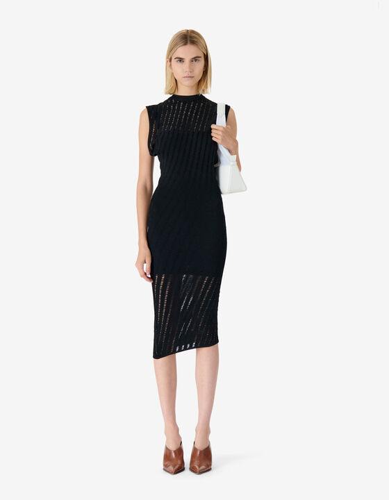 OPENWORK KNIT MIDI DRESS