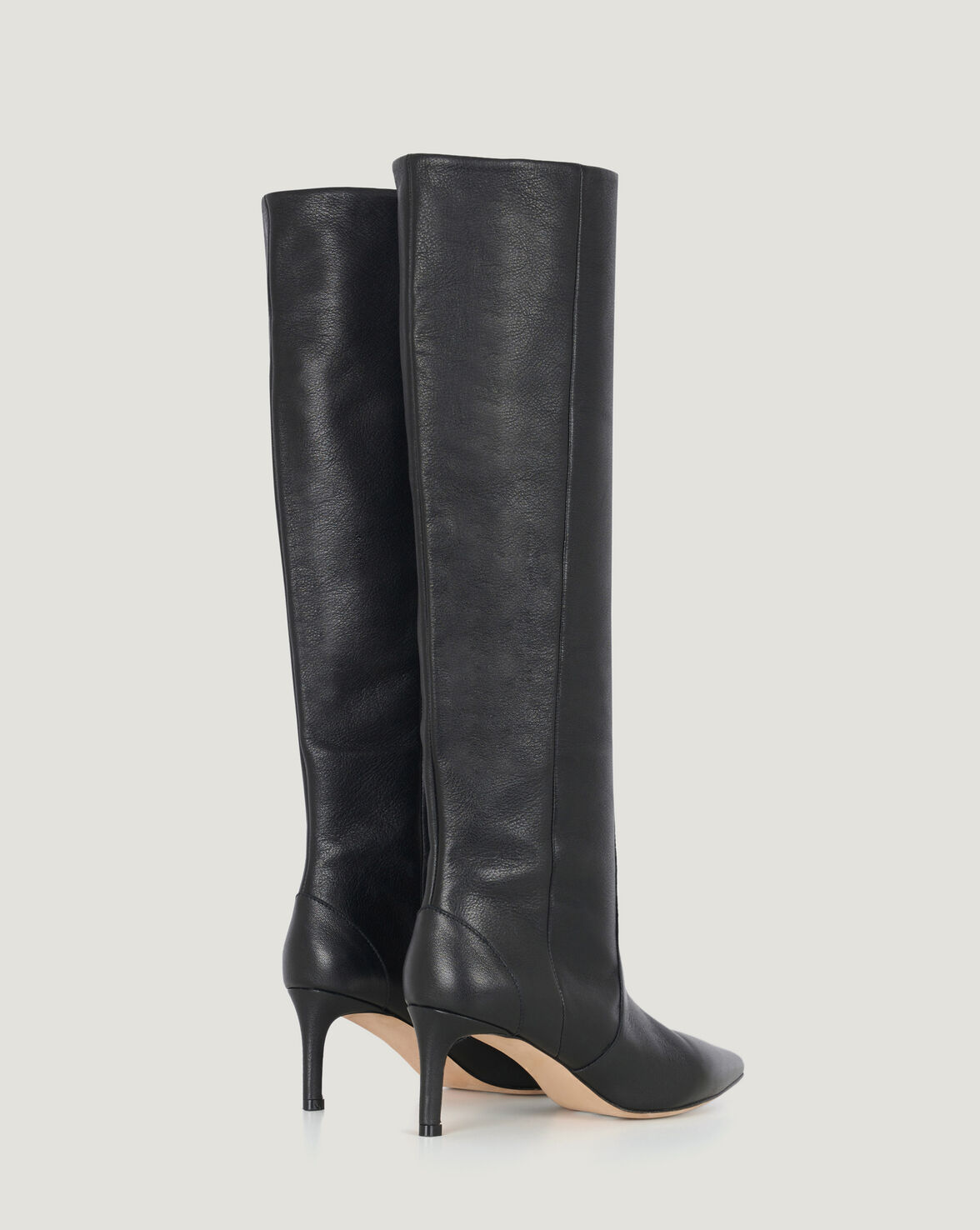 HYGIE KNEE HIGH POINTED LEATHER BOOTS image number null