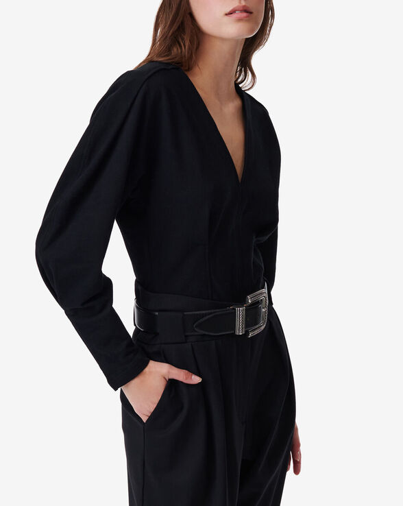 ROQUI PLEATED LONG SLEEVE BLOUSE
