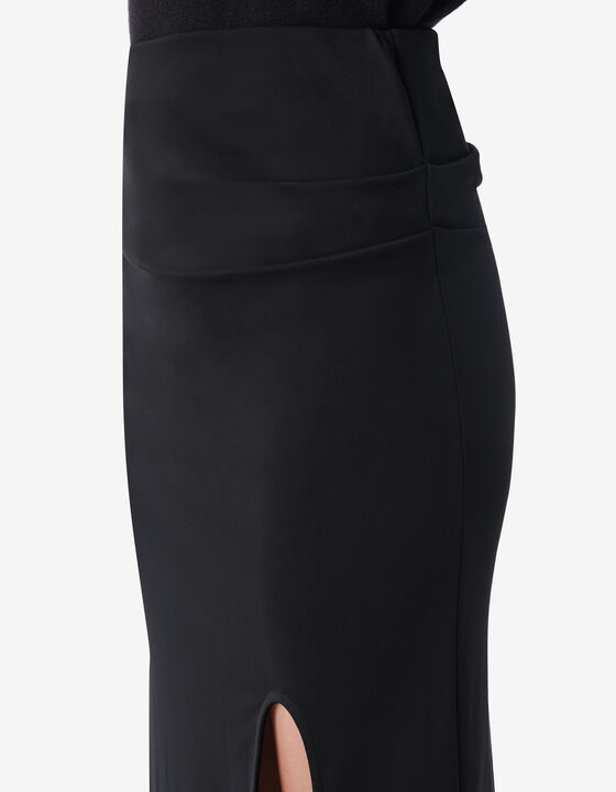 SLIT-FRONT MIDI SKIRT
