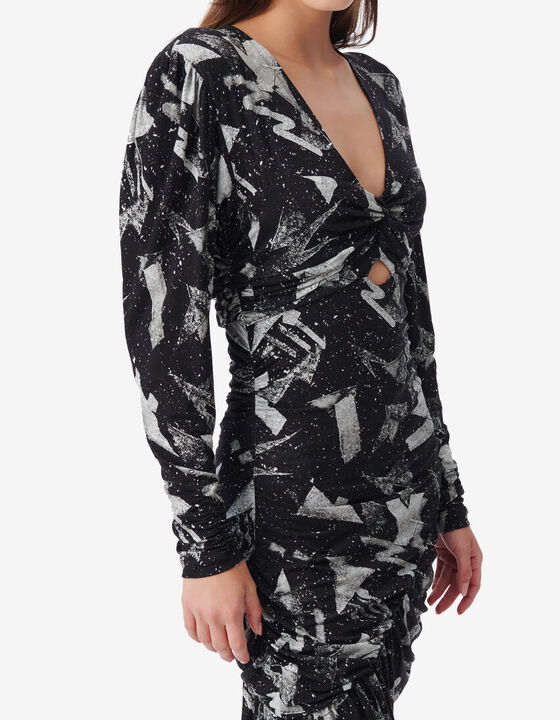 LONG SLEEVE RUFFLE DRESS