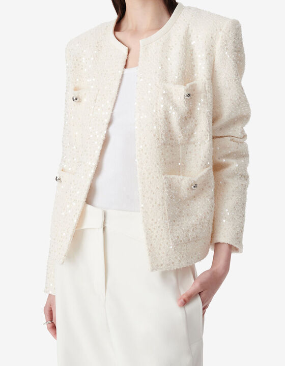 SEQUIN BOUCL&Eacute; JACKET