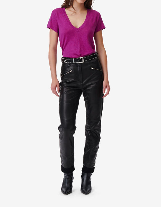 V-NECK LINEN T-SHIRT