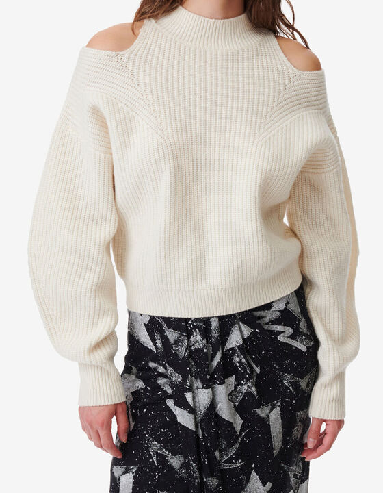 HIGH-NECK SWEATER WITH CUT-OUTS