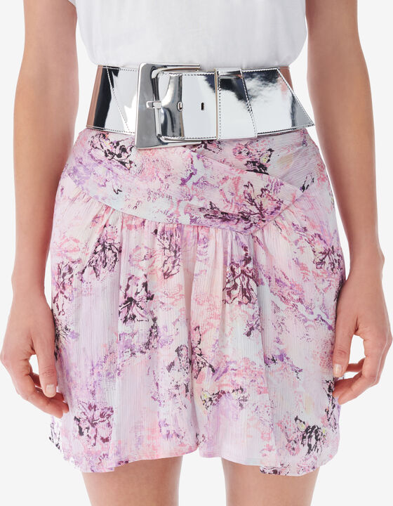 OVERSIZED BELT IN SILVER-TONED LEATHER