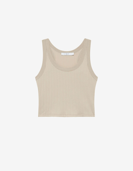 CROPPED RIBBED TANK TOP