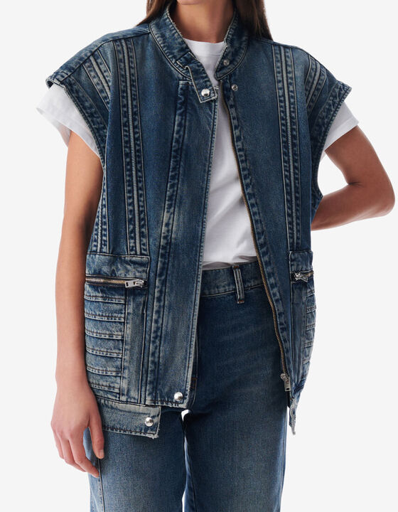 SLEEVELESS JEAN JACKET