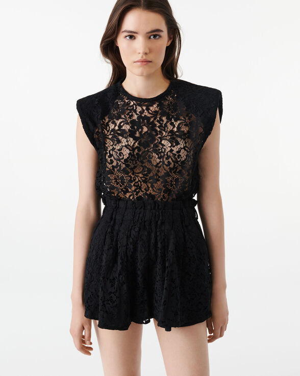 THERA LACE TOP WITH SHOULDER PADS